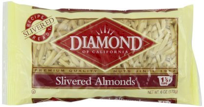 Diamond Almonds, Slivered, 6-Ounce Bags (Pack of 6)
