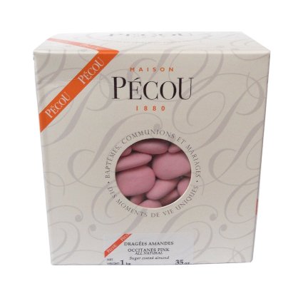 French Almond Dragees (French Jordan Almonds), Pink color 1kg (2