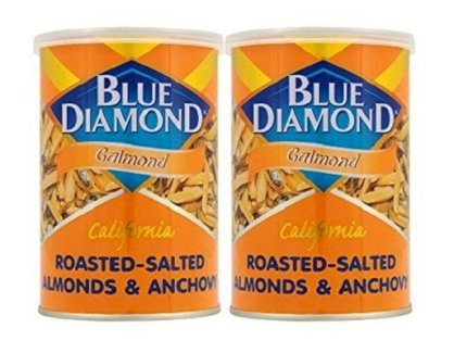 Blue Diamond Calmond Roasted-salted Almonds & Anchovy 110g ( Pack of 2 )