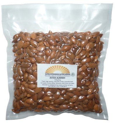 Bitter Almonds Raw Organic (Kernels) 430g Bag (15oz)