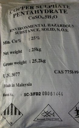 Đồng sunphat CuSO4 25% (25kg/ bao)