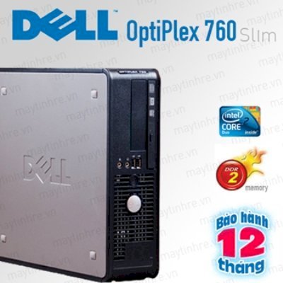 Máy tính Desktop DELL OptiPlex 760 (Intel Core 2 Duo E8400 3.0Ghz, Ram 1GB, HDD 80GB, VGA Onboard, PC DOS, Không kèm màn hình)