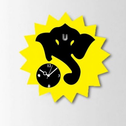 Timeline Ganesha Wall Clock Yellow And Black TI104DE45ZLIINDFUR