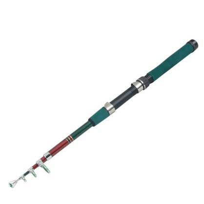  Black Green Foam Wrapped Handle 5 Sections Telescopic Fishing Rod 1.7M