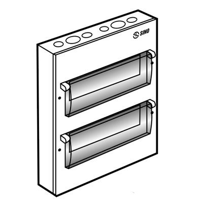 Tủ điện kim loại chứa 24 MCB Sino EM24PS (Lắp nổi)