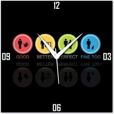  Amore Good Better Perfect Analog Wall Clock (Multicolor) 