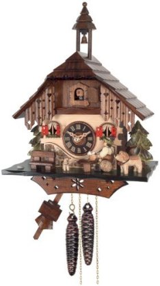 River City Clocks One Day Cottage Cuckoo Clock, Beer Drinker Raises Mug