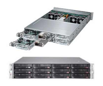 Server Supermicro SuperServer 6028TP-HC0TR (Black) (SYS-6028TP-HC0TR) E5-2690 v3 (Intel Xeon E5-2690 v3 2.60GHz, RAM 16GB, 2000W, Không kèm ổ cứng)