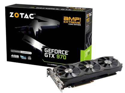 ZOTAC GeForce GTX 970 AMP! Extreme Core Edition (ZT-90107-10P) (NVIDIA GeForce GTX 970, 4GB GDDR5, 256-bit, PCI Express 3.0 x16)