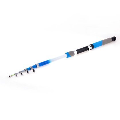Portable 2.5M 6 Sections Telescopic Fishing Rod White Blue