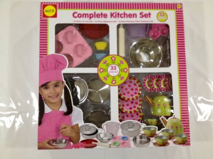 Alex Complete 33 Piece Pan Kids Bake-ware Tea Kitchen Set - Pink