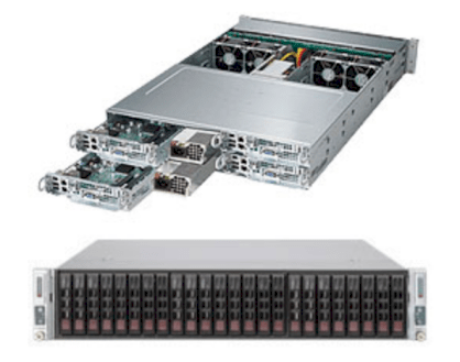 Server Supermicro SuperServer 6028TP-HC0R (Black) (SYS-6028TP-HC0R) E5-2630L v3 (Intel Xeon E5-2630L v3 1.80GHz, RAM 8GB, 2000W, Không kèm ổ cứng)