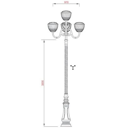 Cột đèn Davilighting DV DC06/CH08-4/TULIP