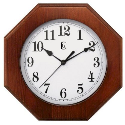  Geneva 9.5" by 9.5" Octagonal Wood Wall Clock