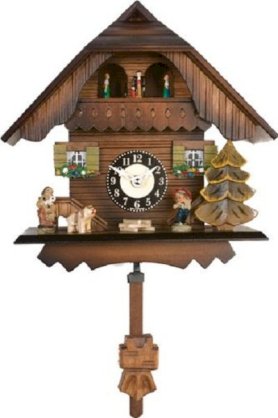 Quartz Cuckoo Clocks Painted Chalet with Dancers Wesminster Design