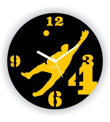 Cricket Gavaskar's Jump Wall Clock in Black and Yellow