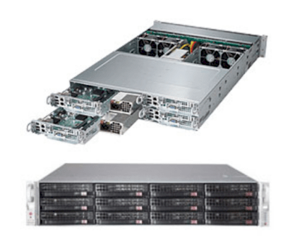Server Supermicro SuperServer 6028TP-HC0TR (Black) (SYS-6028TP-HC0TR) E5-2623 v3 (Intel Xeon E5-2623 v3 3.0GHz, RAM 8GB, 2000W, Không kèm ổ cứng)