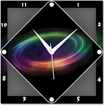  Amore Rainbow Abstract 107421 Analog Wall Clock (Multicolor) 