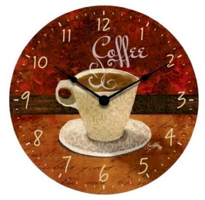  Geneva 4382G Simulated Antique 12" Wooden Coffee Wall Clock