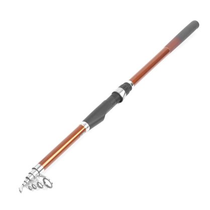 Portable 2.65M 6 Sections Telescopic Fishing Spinning Rod Black Orange Red