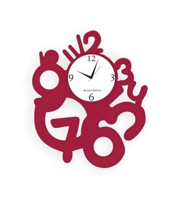 Blacksmith Maroon Laminated Aluminium 3 To 12 Wall Clock