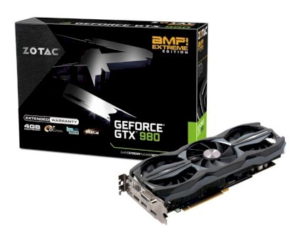 Zotac GeForce GTX 980 AMP! Extreme Edition (ZT-90203-10P) (Nvidia GeForce GTX 980, 4GB GDDR5, 256-bit, PCI Express 3.0 x16)