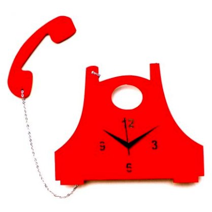 Timeline Telephone With A String Wall Clock Red TI104DE28HDFINDFUR