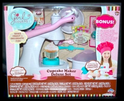 Girl Gourmet Cupcake Maker Deluxe Set Includes 8 Cupcake Mixes, 8 Frosting Mixes plus lots more +++