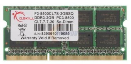 Ram Laptop Gskill - 2GB / DDR3 / Bus 1066 / Model F3-8500CL7S-2GBSQ