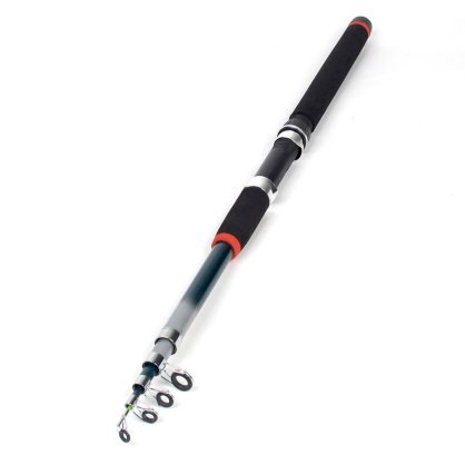 2.1M Length 5 Sections Black Foam Grip Telescoping Fishing Rod Pole