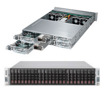 Server Supermicro SuperServer 2028TP-HTFR (Black) (SYS-2028TP-HTFR) E5-2698 v3 (Intel Xeon E5-2698 v3 2.30GHz, RAM 32GB, 2000W, Không kèm ổ cứng)