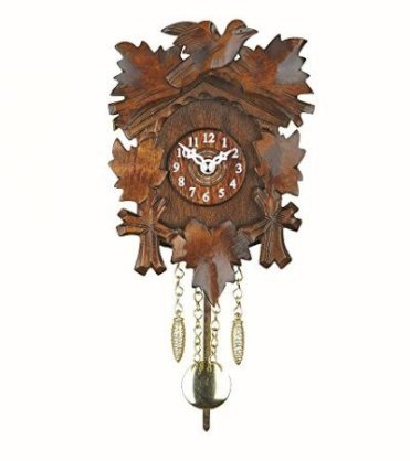 Black Forest Quartz Pendulum Clock - Cuckoo Chime - 5.5 inch - Walnut