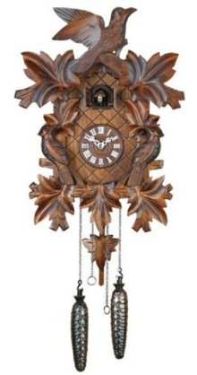 German Cuckoo Clock Quartz-movement Carved-Style 16.00 inch - Authentic black forest cuckoo clock by Trenkle Uhren