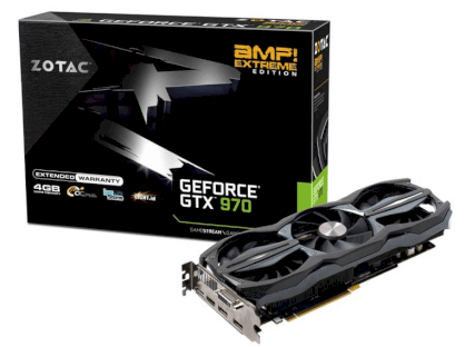 ZOTAC GeForce GTX 970 AMP! Extreme Edition (ZT-90103-10P) (NVIDIA GeForce GTX 970, 4GB GDDR5, 256 bits, PCI Express 3.0 x16) 