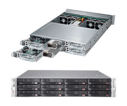 Server Supermicro SuperServer 6028TP-HC0TR (Black) (SYS-6028TP-HC0TR) E5-2640 v3 (Intel Xeon E5-2640 v3 2.60GHz, RAM 8GB, 2000W, Không kèm ổ cứng)