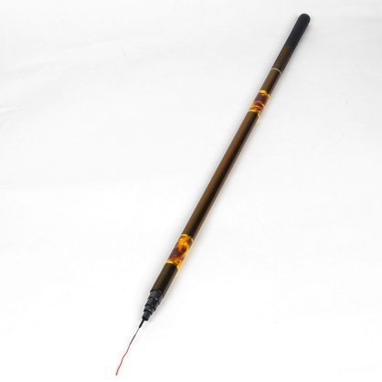 Gold Tone Black Carbon Fiber Telescopic 8 Section 12.1Ft 3.7M Fishing Pole