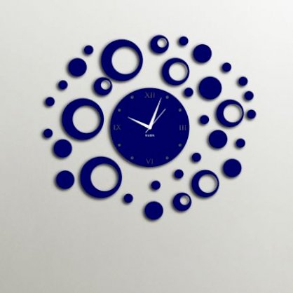 Timezone Many Circle Designer Wall Clock Dark Blue TI430DE29YHEINDFUR