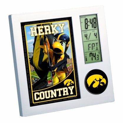 NCAA Iowa Hawkeyes Digital Team Desk Clock Picture Frame