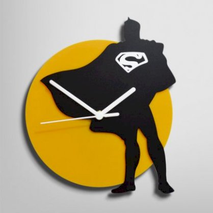 Silhouette Man Of Steel Superman Black And Yellow Wall Clock SI871DE83BSMINDFUR