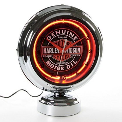Harley-Davidson Genuine Oil Can Table Top Neon Clock HDL-16621