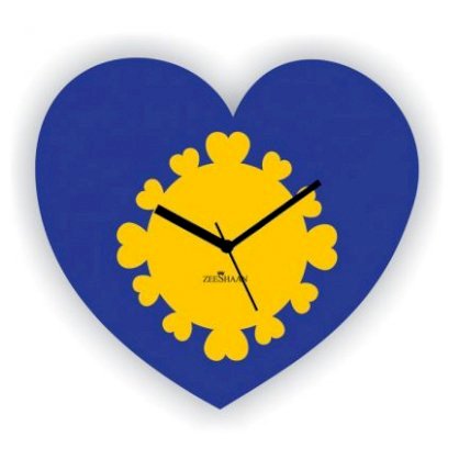 Crysto Heart In Heart Blue & Yellow Wall Clock CR726DE21BREINDFUR