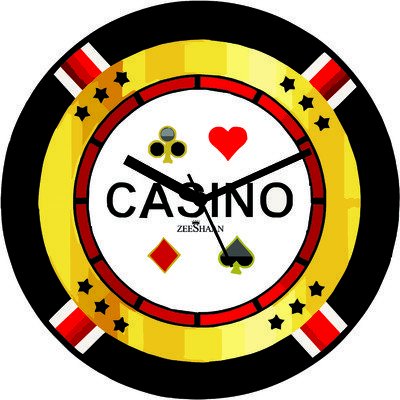 Zeeshaan Casino Royal Poker Chip Analog Wall Clock