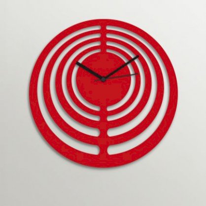 Timezone Circular Wall Clock Red TI430DE37YOOINDFUR