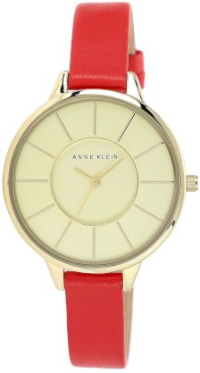 Anne Klein Red Leather Strap Watch 38mm 58527