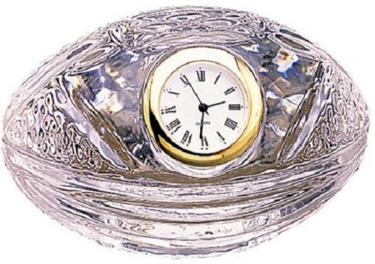 Sport Football Table Lead Crystal Clock/Paper Weight New... golf, football, baseball crystal clocks also available