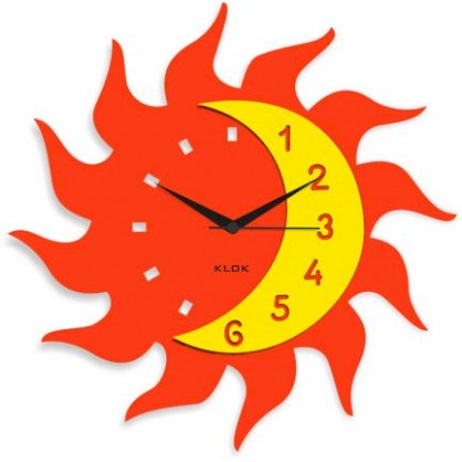 Klok Sun Moon Wall Clock Orange KL593DE18AMJINDFUR