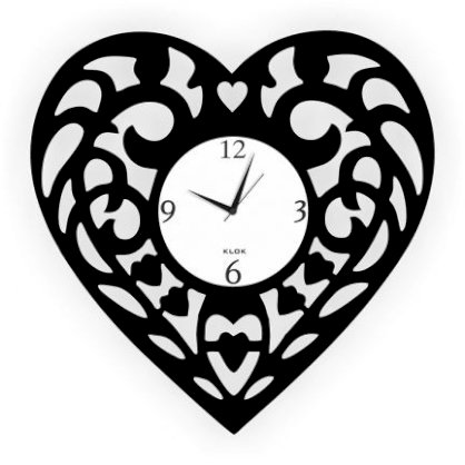 Klok Heart Throb Love Wall Clock Black KL593DE04ZXNINDFUR