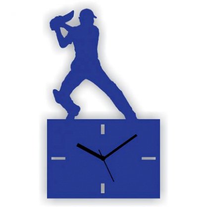 Crysto Blue Cricket Master Stroke Wall Clock CR726DE02EURINDFUR