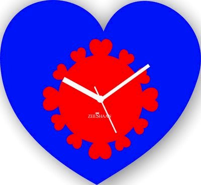 Zeeshaan Heart In Heart Blue And Red Analog Wall Clock