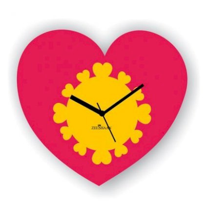 Crysto Heart In Heart Pink & Yellow Wall Clock CR726DE20BRFINDFUR